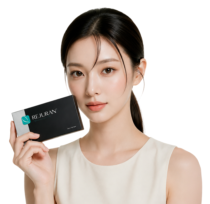 리쥬란 제품을 들고 있는 모델